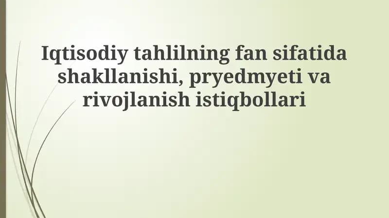 Iqtisodiy tahlil