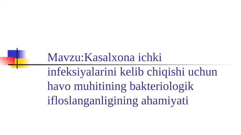 Shifoxona ichki infeksiyalar