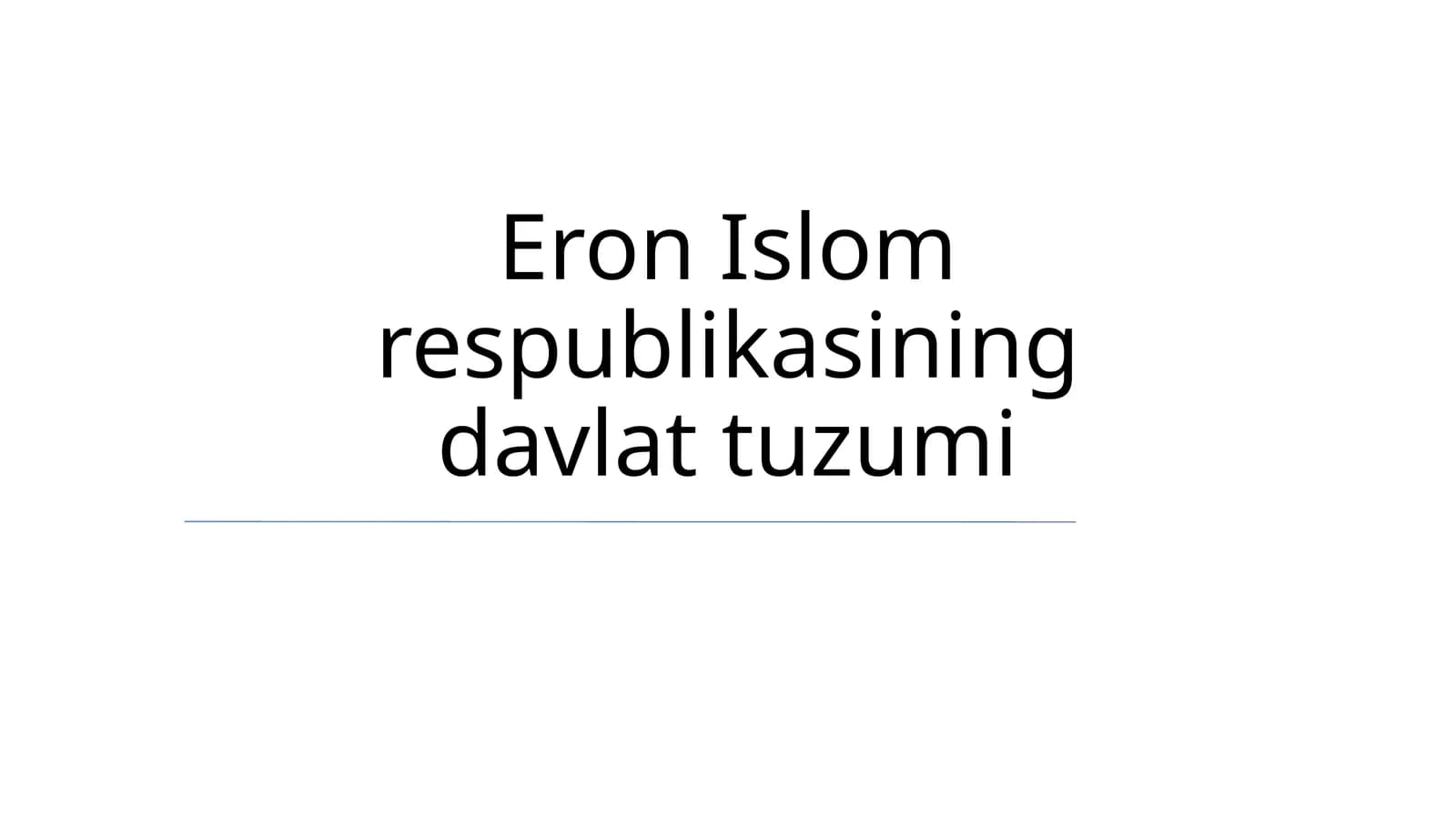 Eron Islom Respublikasining davlat tuzumi