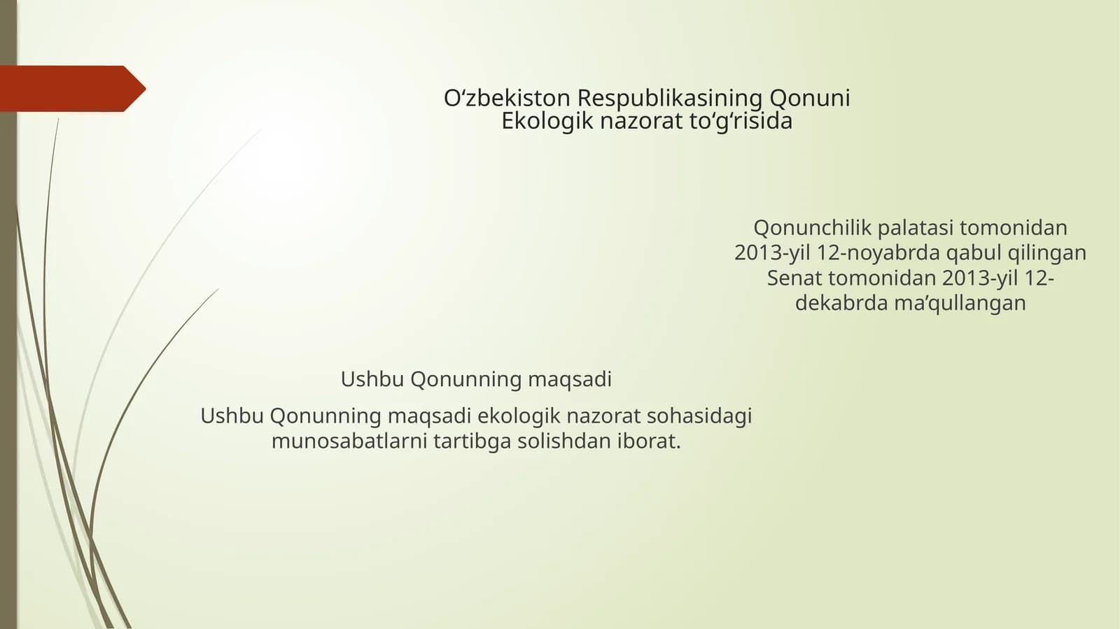 Ekologik nazorat to‘g‘risida