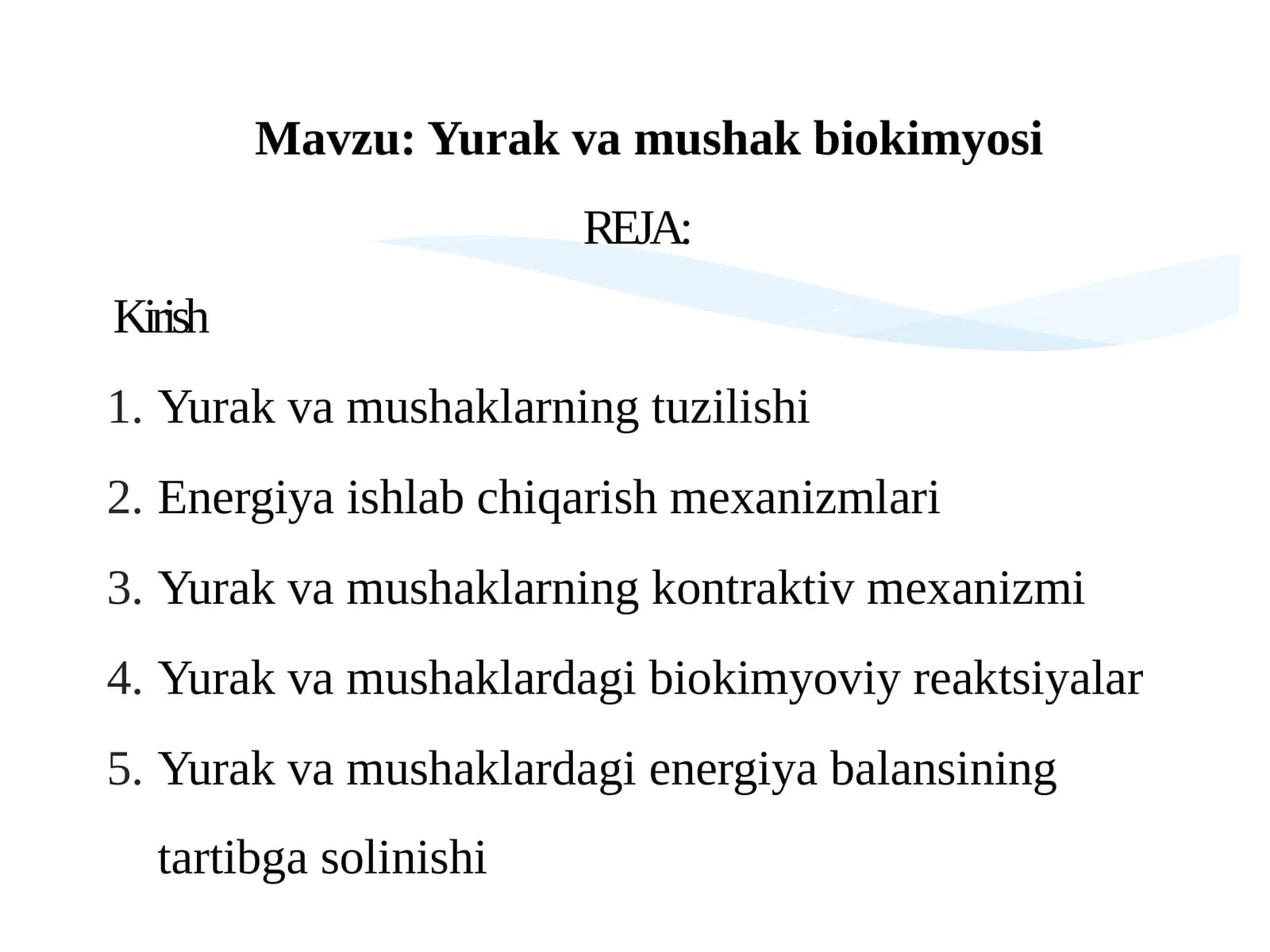 Yurak va mushak biokimyosi