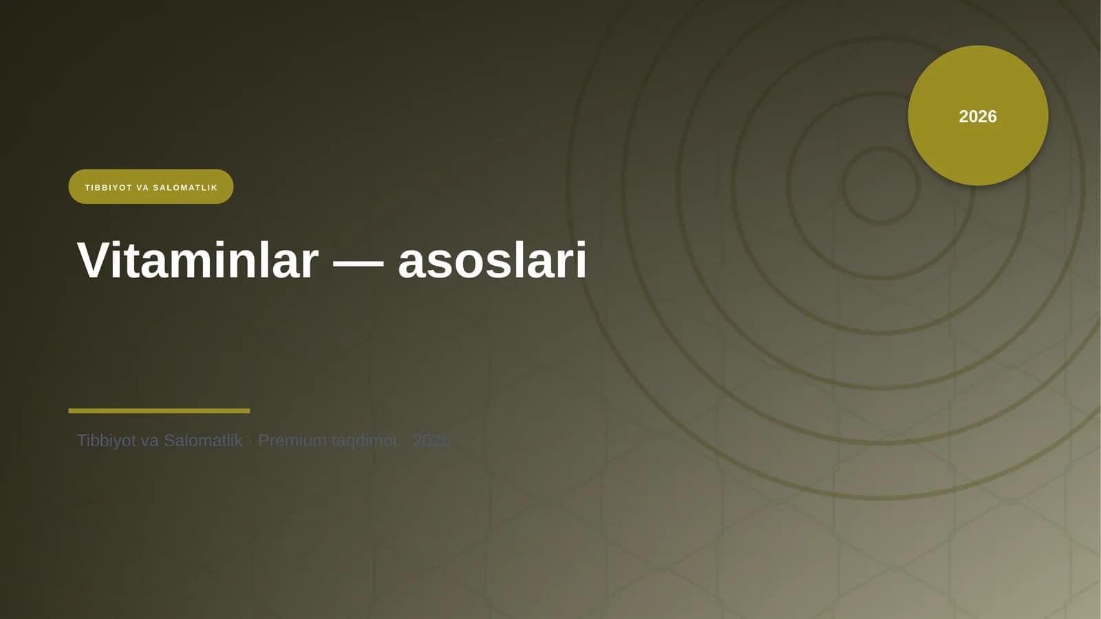Vitaminlar — asoslari