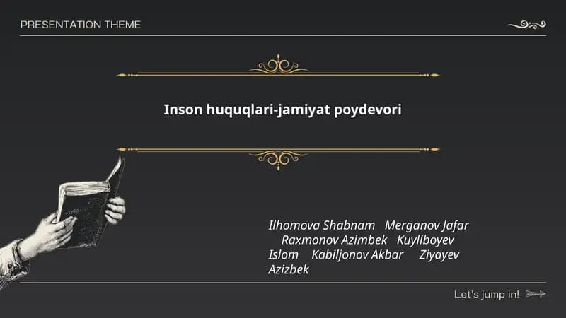 Inson huquqlari-jamiyat poydevori