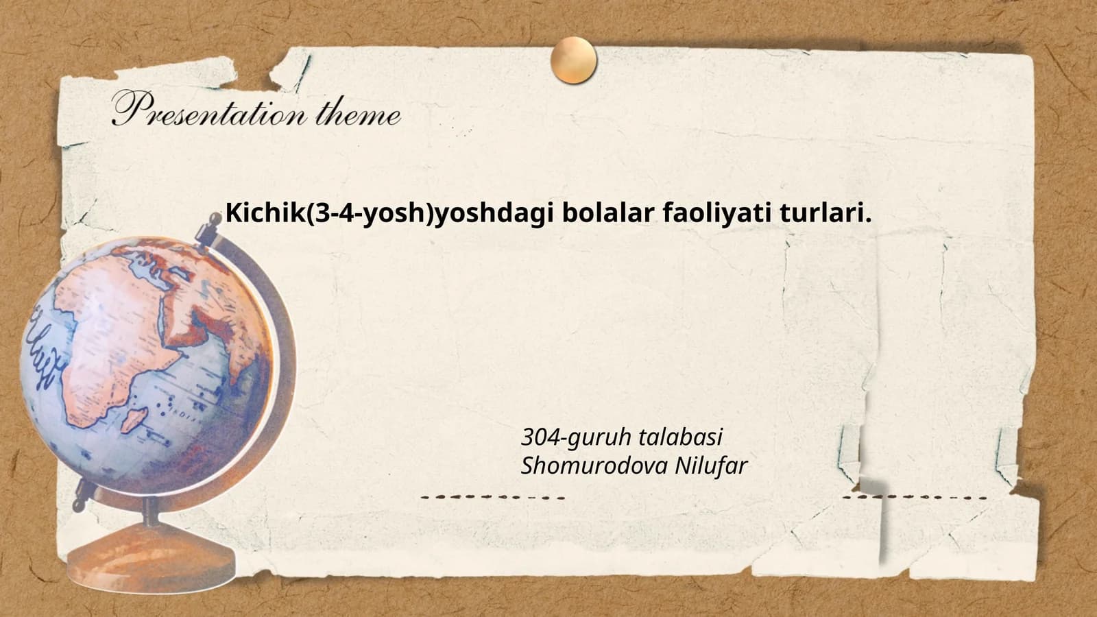 Kichik(3-4-yosh)yoshdagi bolalar faoliyati turlari