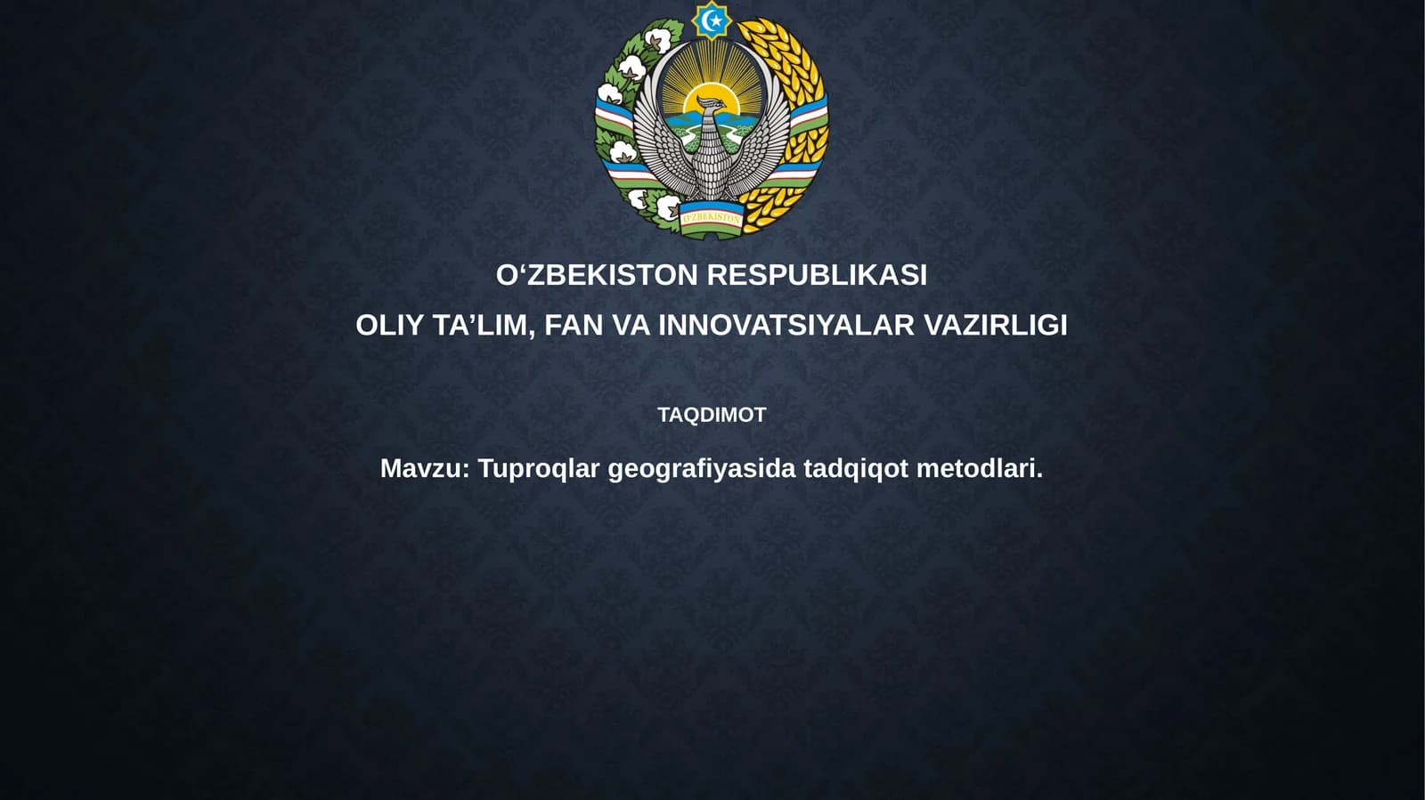 Tuproqlar geografiyasida tadqiqot metodlari