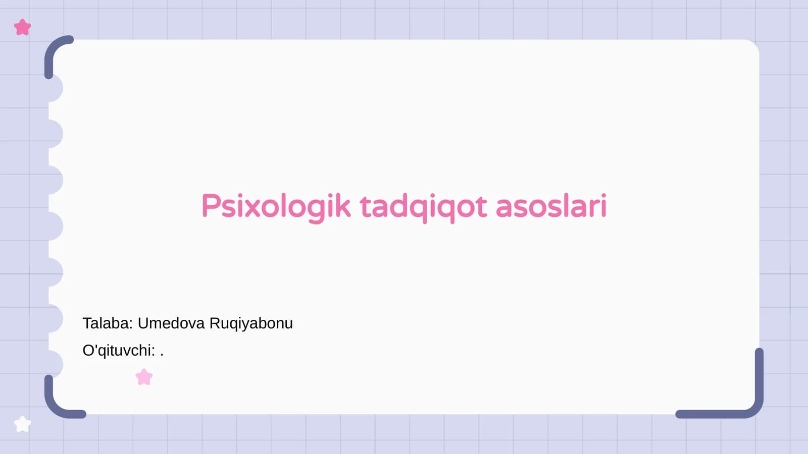 Psixologik tadqiqot asoslari