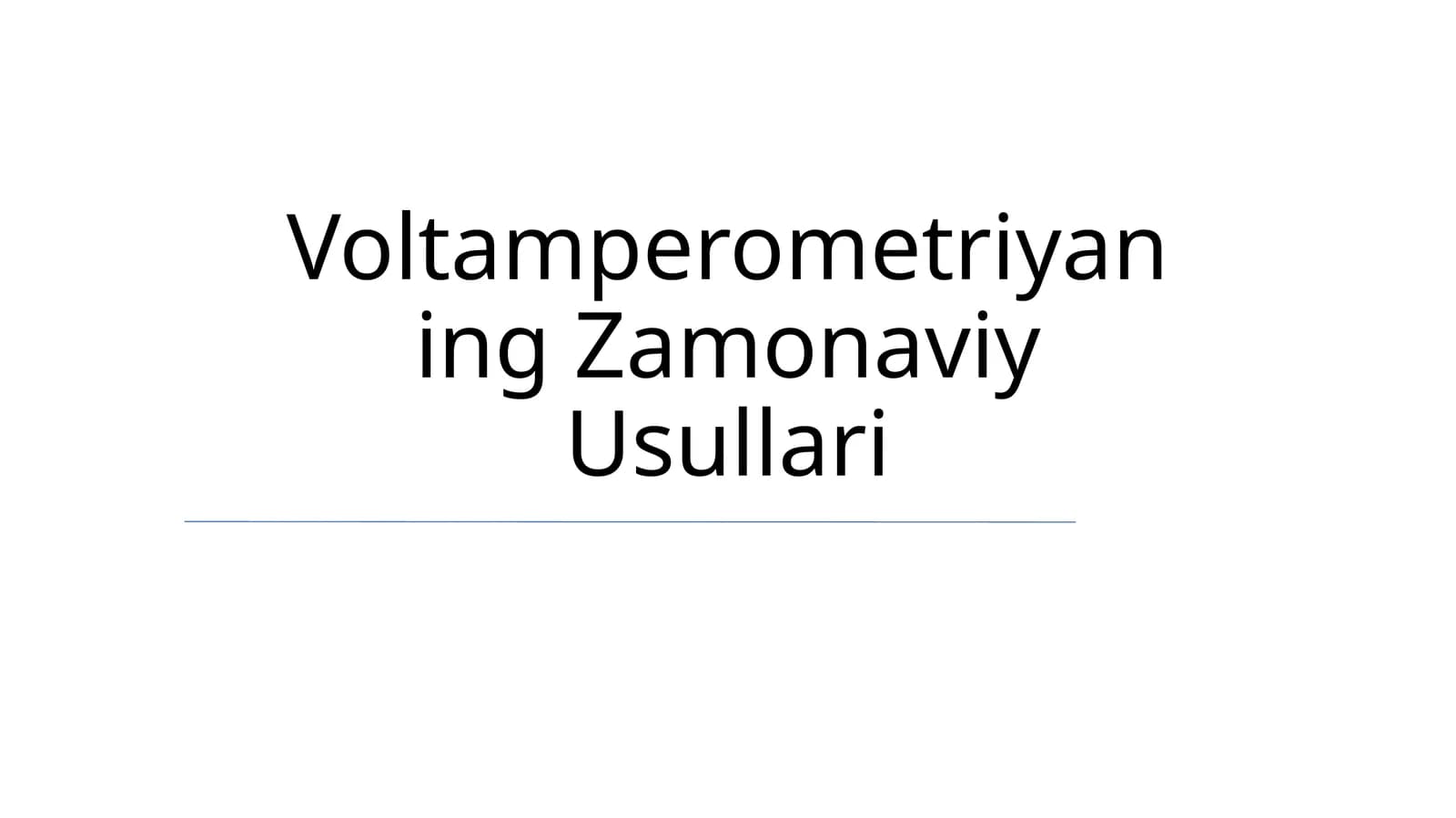 Voltamperometriyaning Zamonaviy Usullari