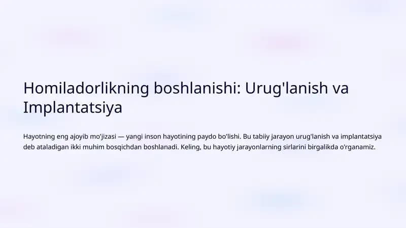 Urug'lanish va Implantatsiya