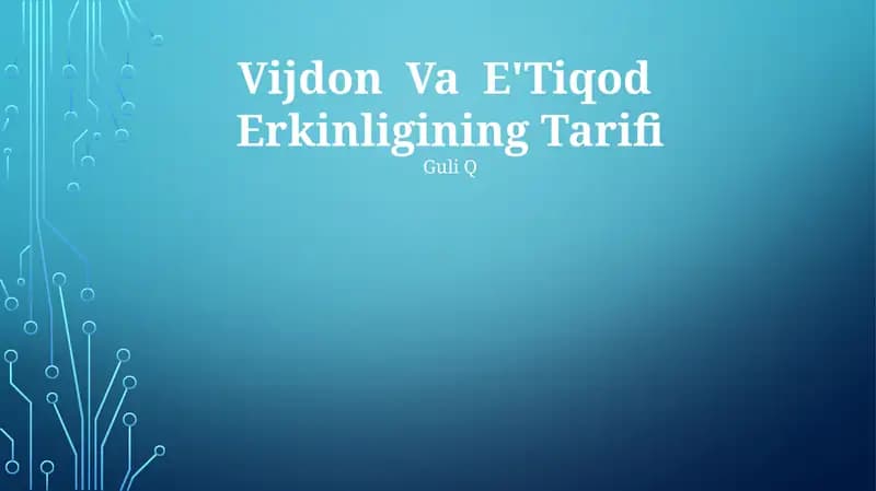 Vijdon Va E'Tiqod Erkinligining Tarifi