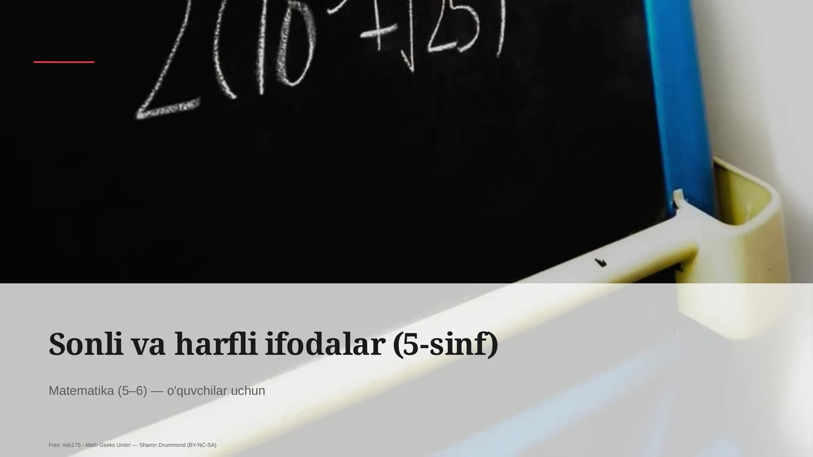 Sonli va harfli ifodalar (5-sinf)