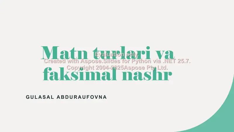 Matn turlari va faksimal nashr