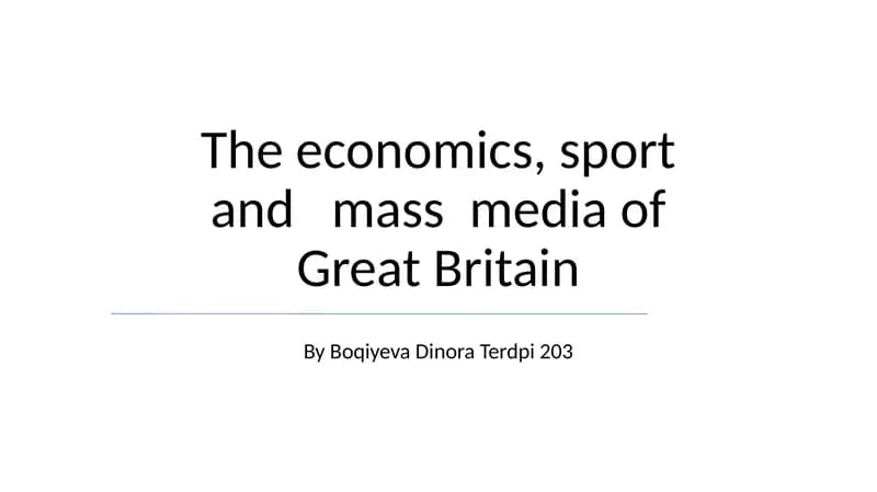Sport and Mass Media of Great Britain
