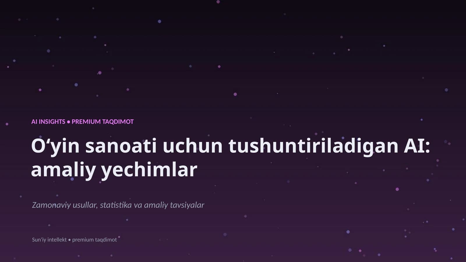 Sun'iy intellekt • premium taqdimot