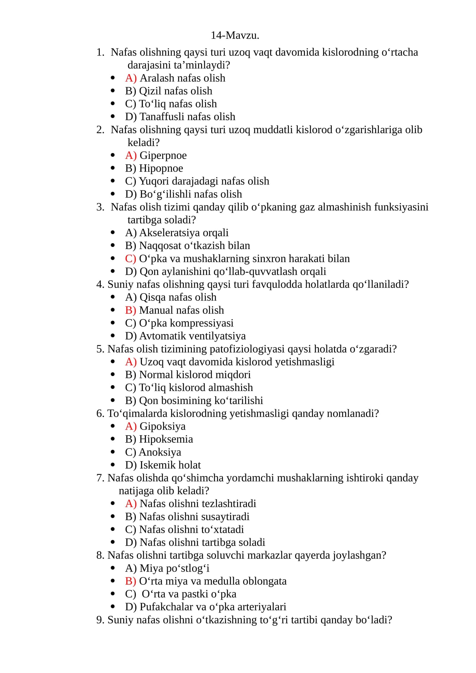 Nafas olishning turlari