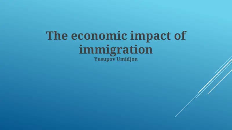 The economic impact of immigration
