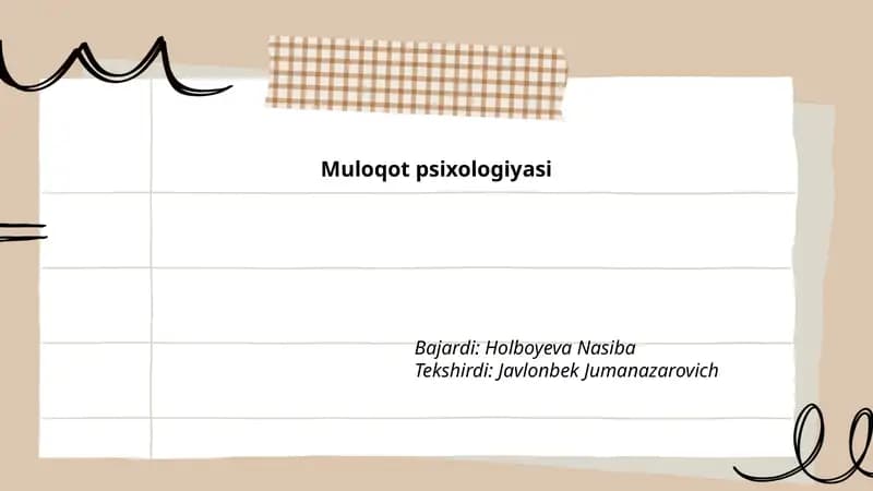 Muloqot psixologiyasi