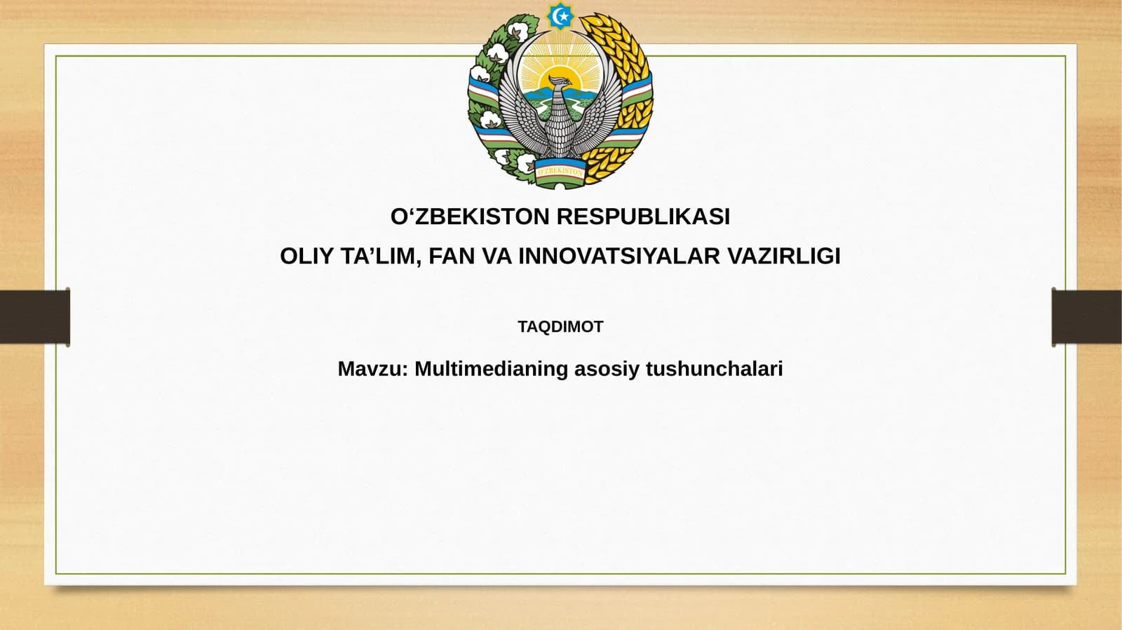 Multimedianing asosiy tushunchalari