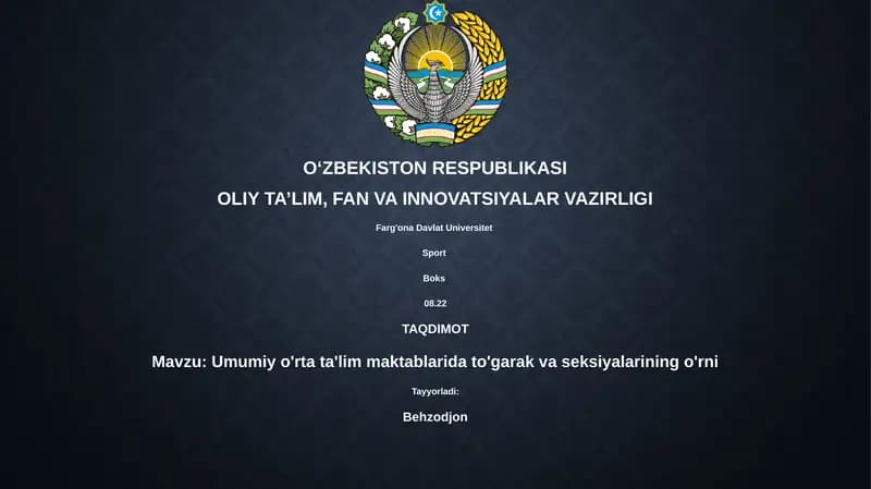 Umumiy o'rta ta'lim maktablarida to'garak va seksiyalarining o'rni