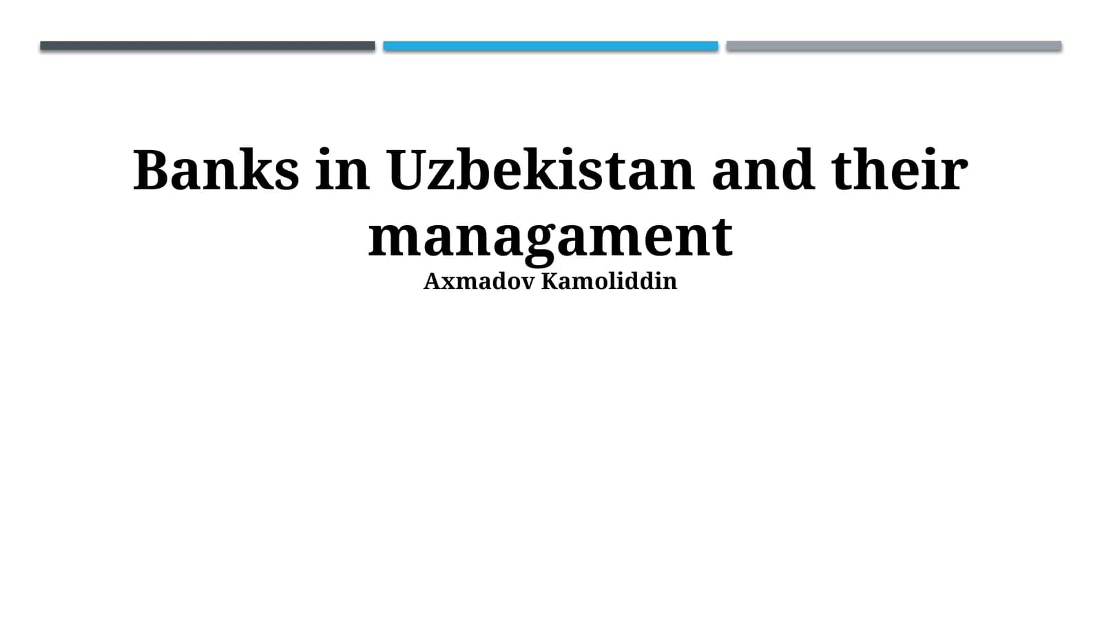 Banks in Uzbekistan and their management