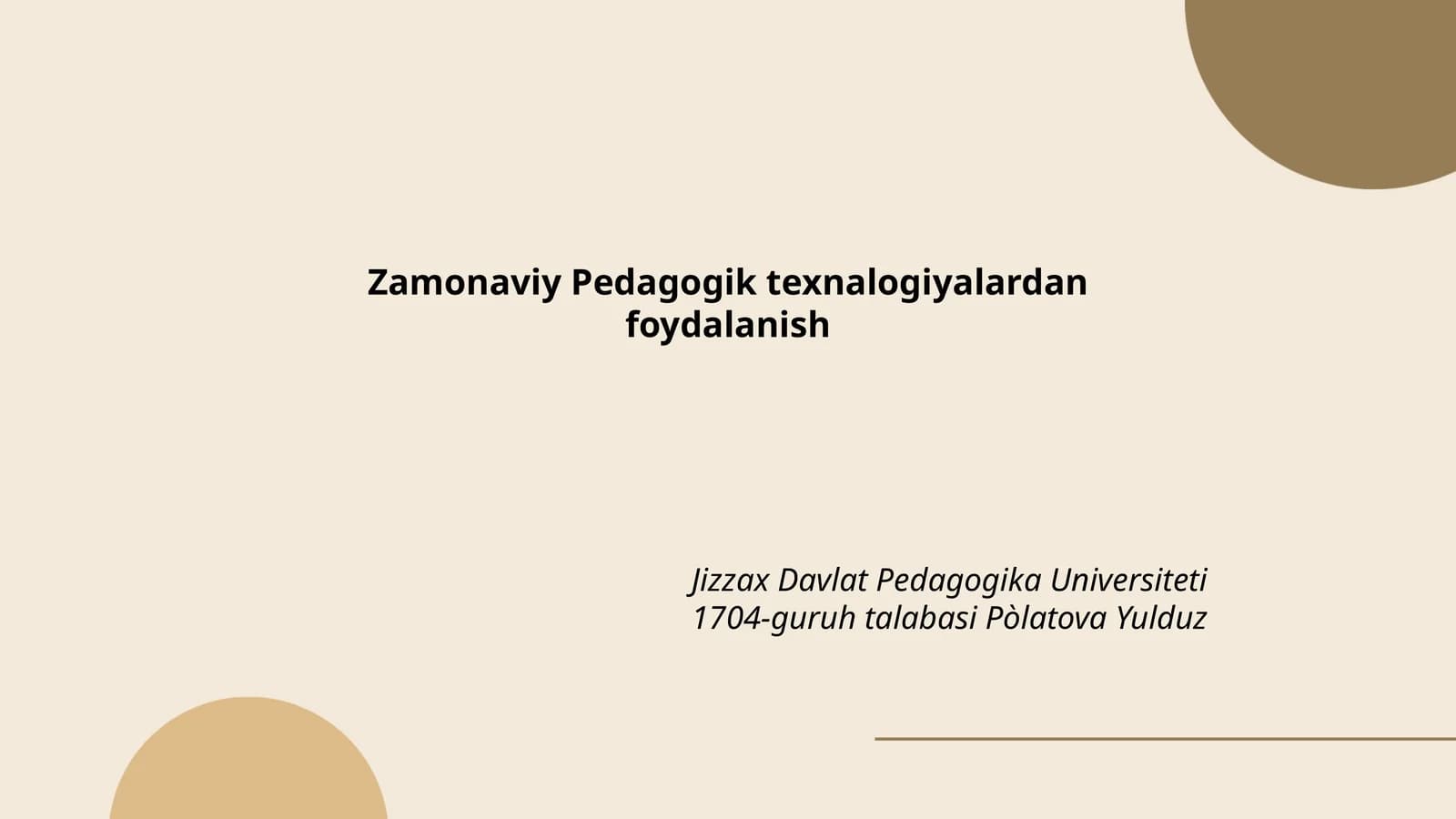 Zamonaviy Pedagogik Texnologiyalar