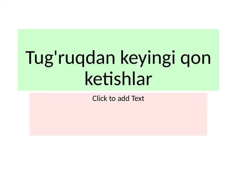 Tug'ruqdan keyingi qon ketishlar