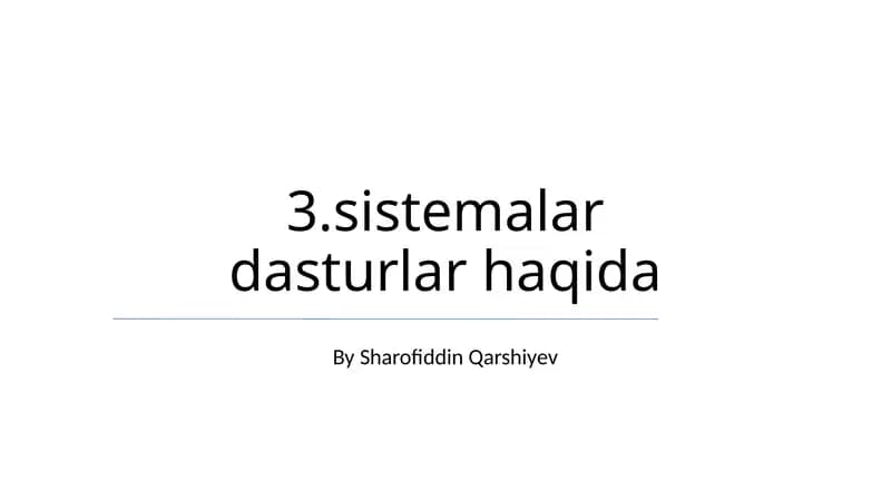 Dasturiy Ta'minot Tizimlari Asoslari