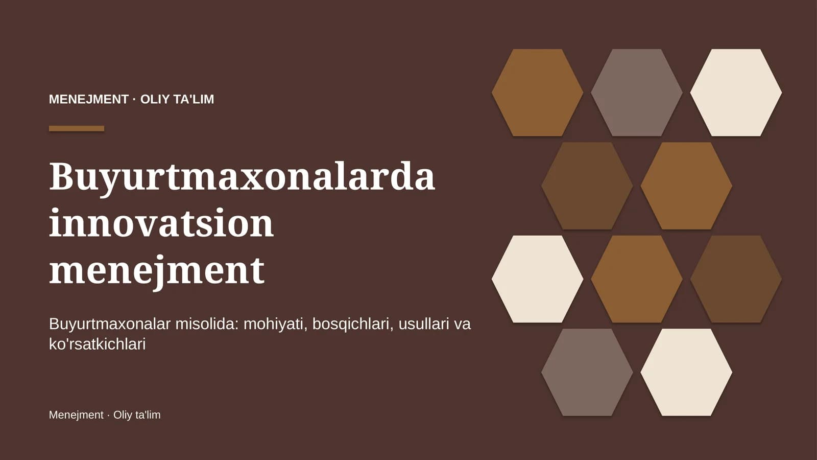 Buyurtmaxonalar misolida: mohiyati, bosqichlari, usullari va ko'rsatkichlari