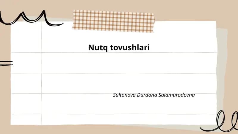 Nutq tovushlari