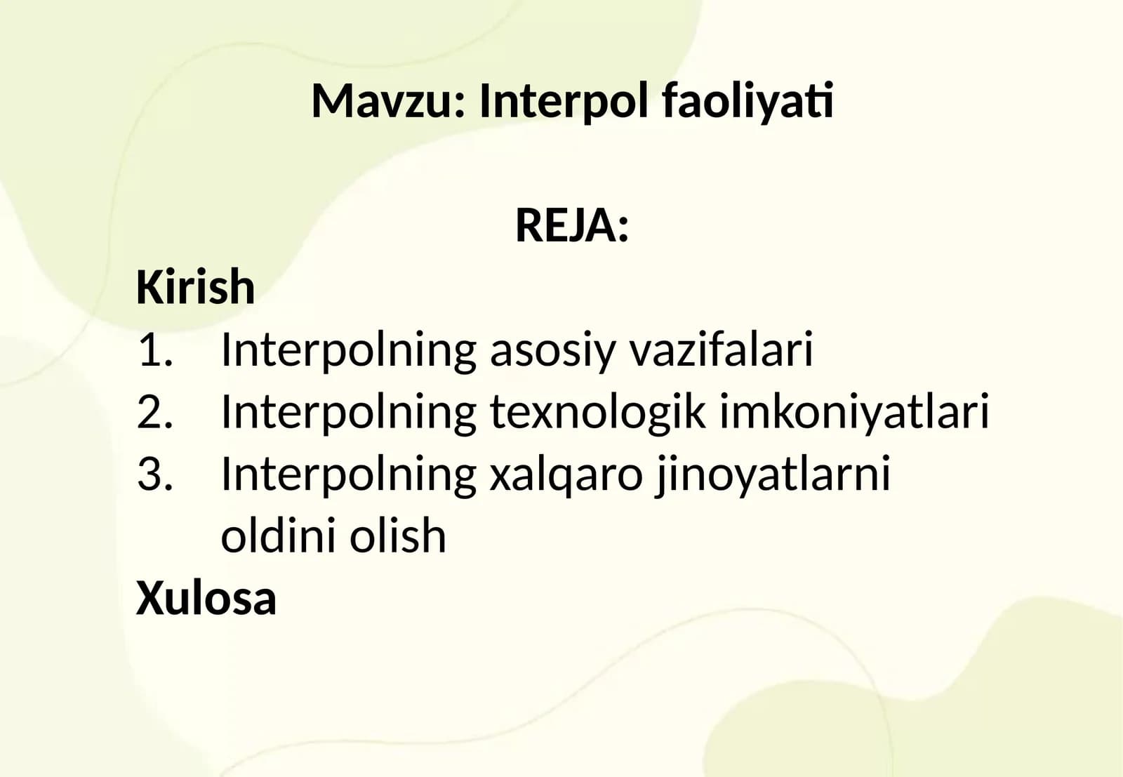 Interpol faoliyati