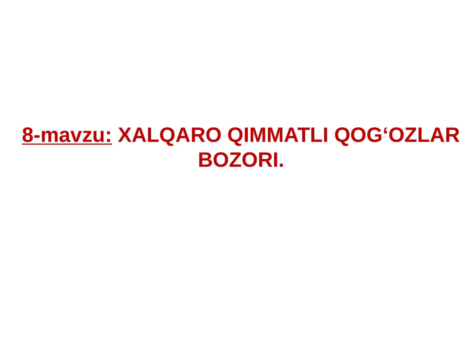 XALQARO QIMMATLI QOG‘OZLAR BOZORI