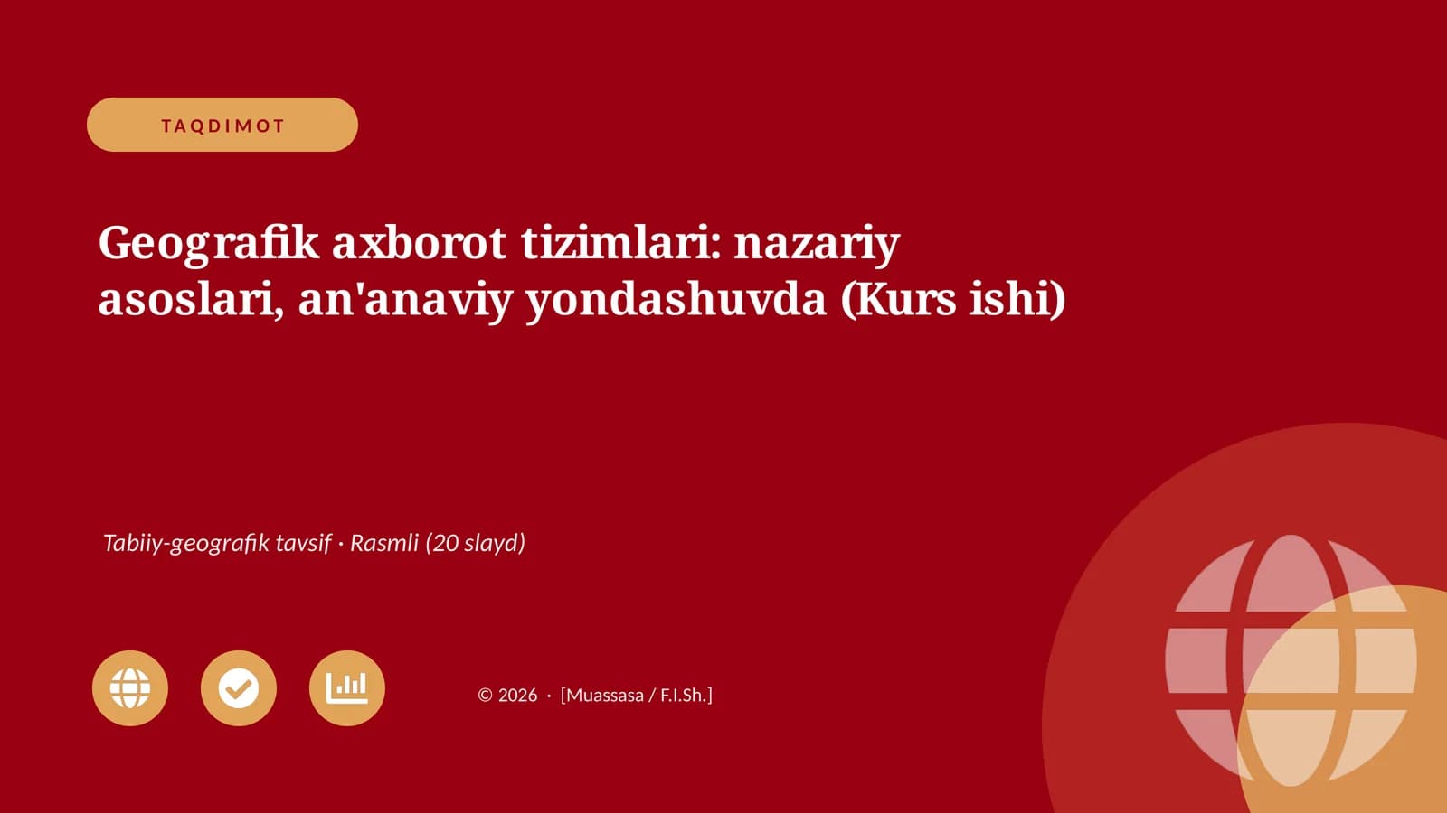 Geografik axborot tizimlari: nazariy asoslari, an'anaviy yondashuvda