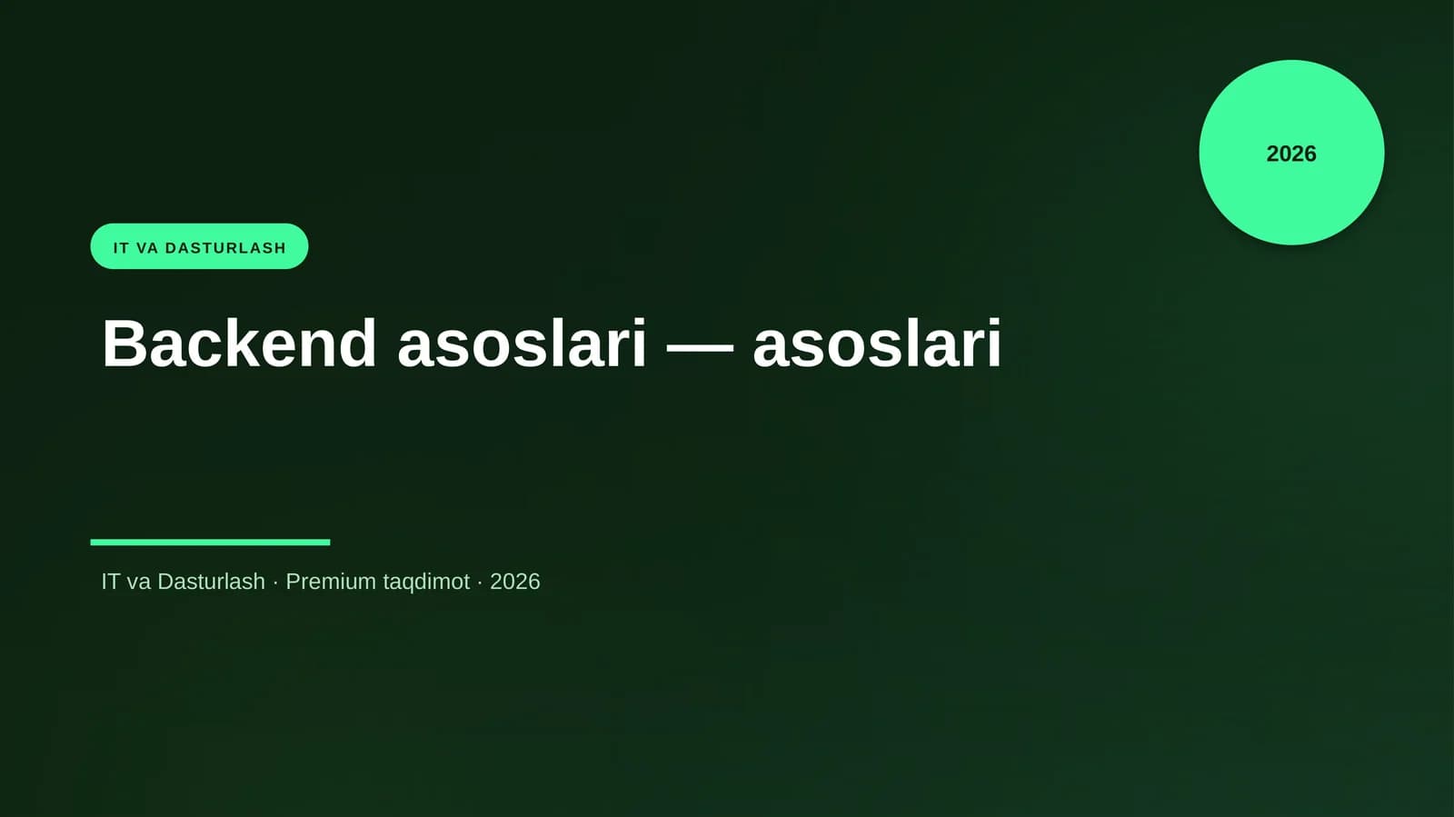 Backend asoslari — asoslari