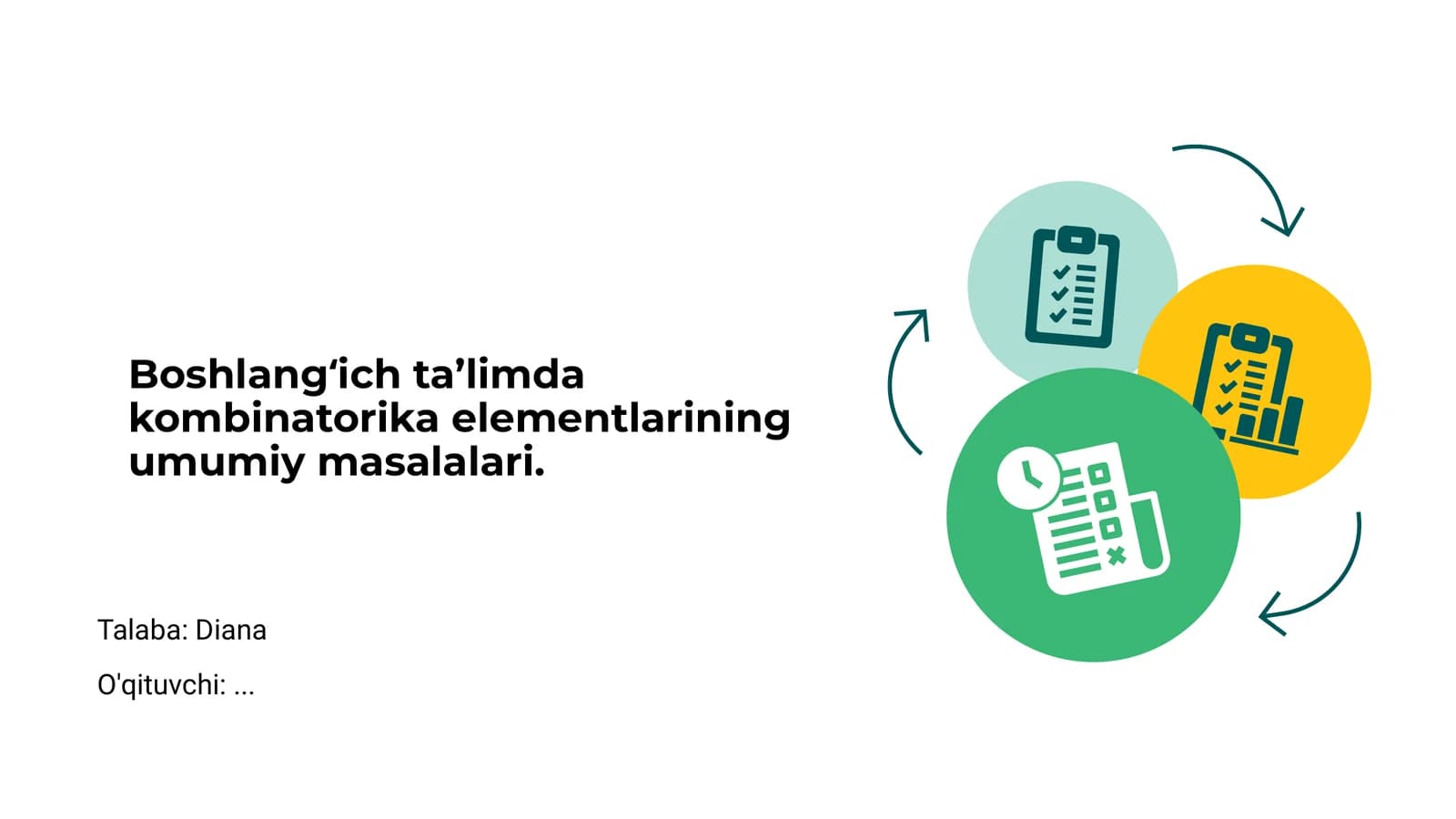 Kombinatorika elementlarining umumiy masalalari
