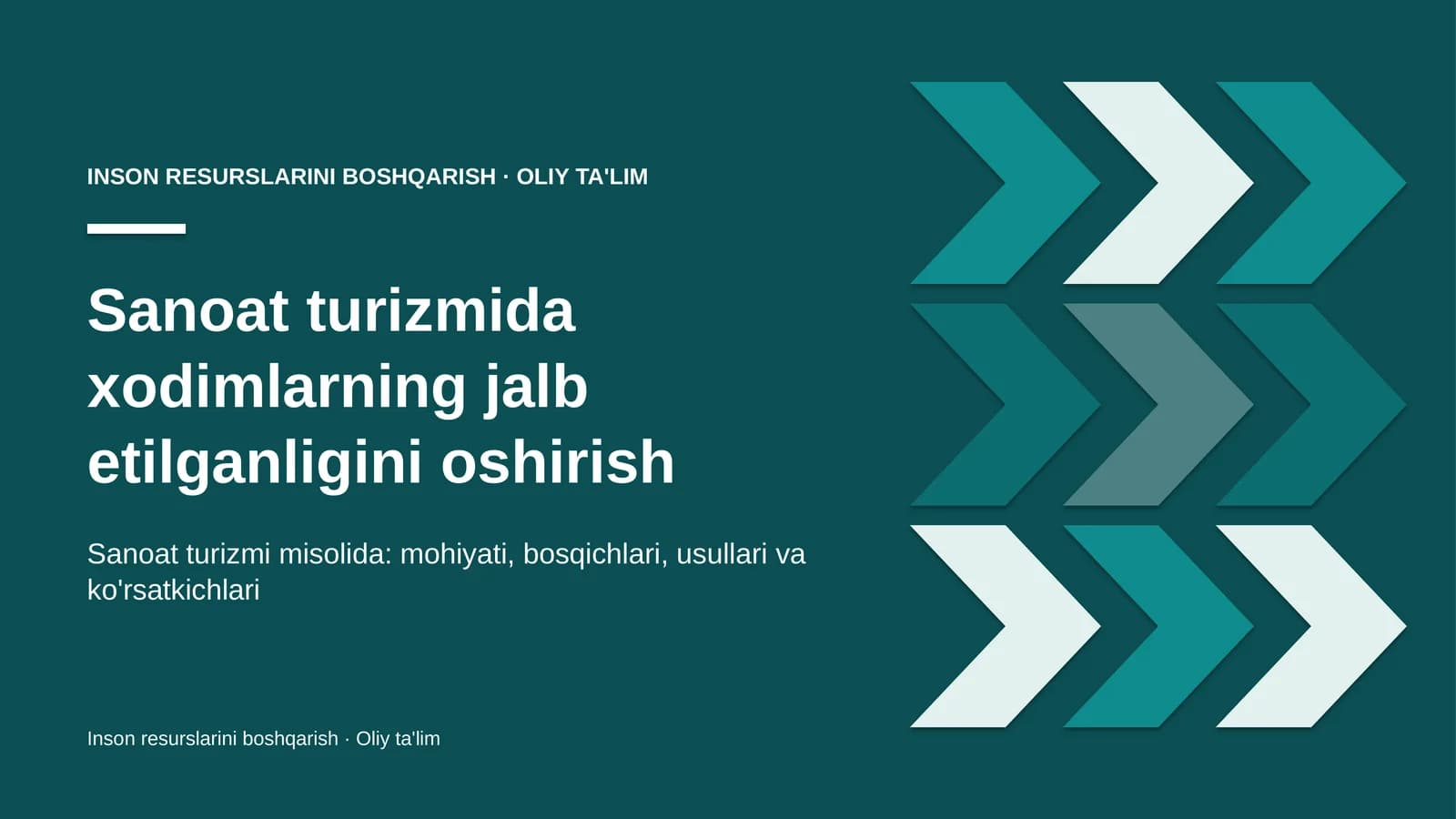 sanoat turizmida xodimlarning jalb etilganligini oshirish 2063