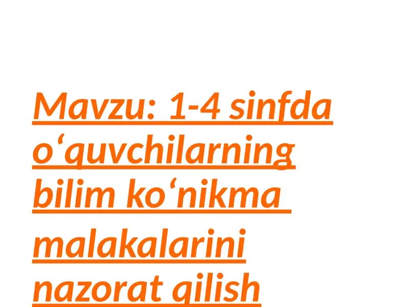 1-4 sinf darsligi