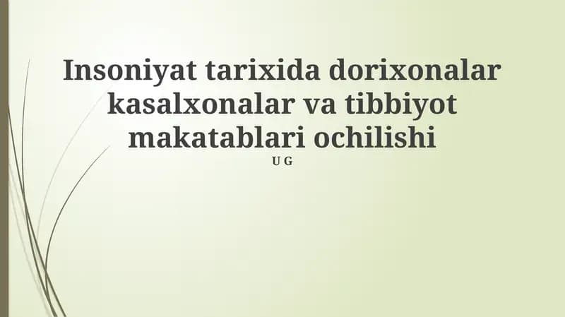 Tibbiyot ta'limi va fanining taraqqiyoti