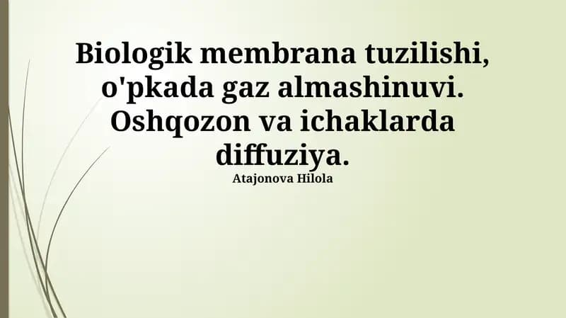 Biologik membrana tuzilishi