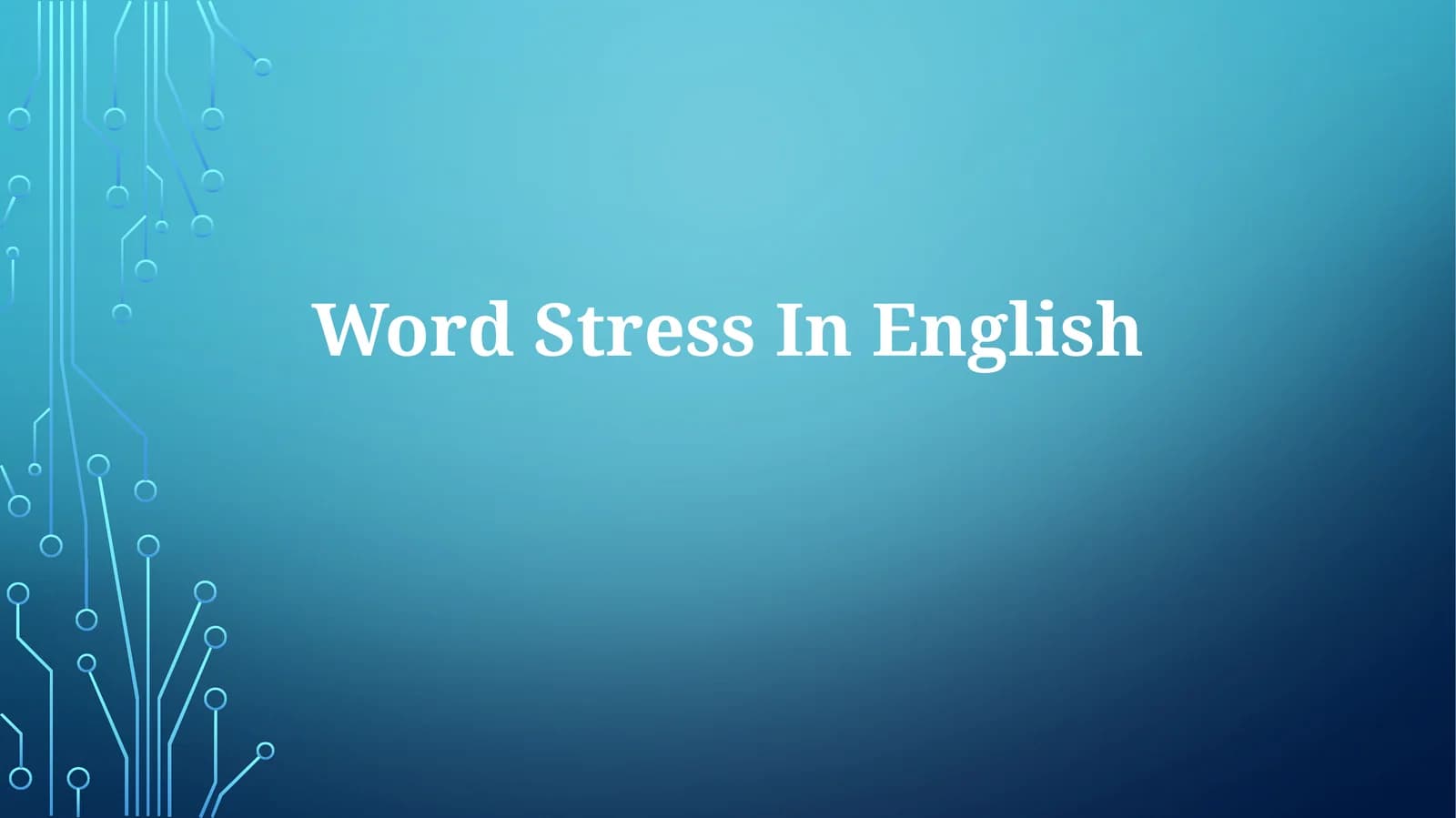 Word Stress In English