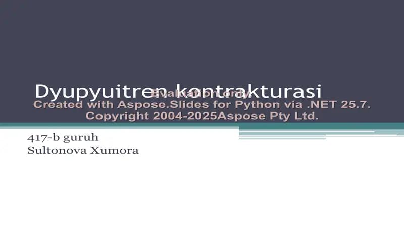 Dyupyuitren kontrakturasi