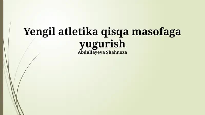 Yengil atletika qisqa masofaga yugurish