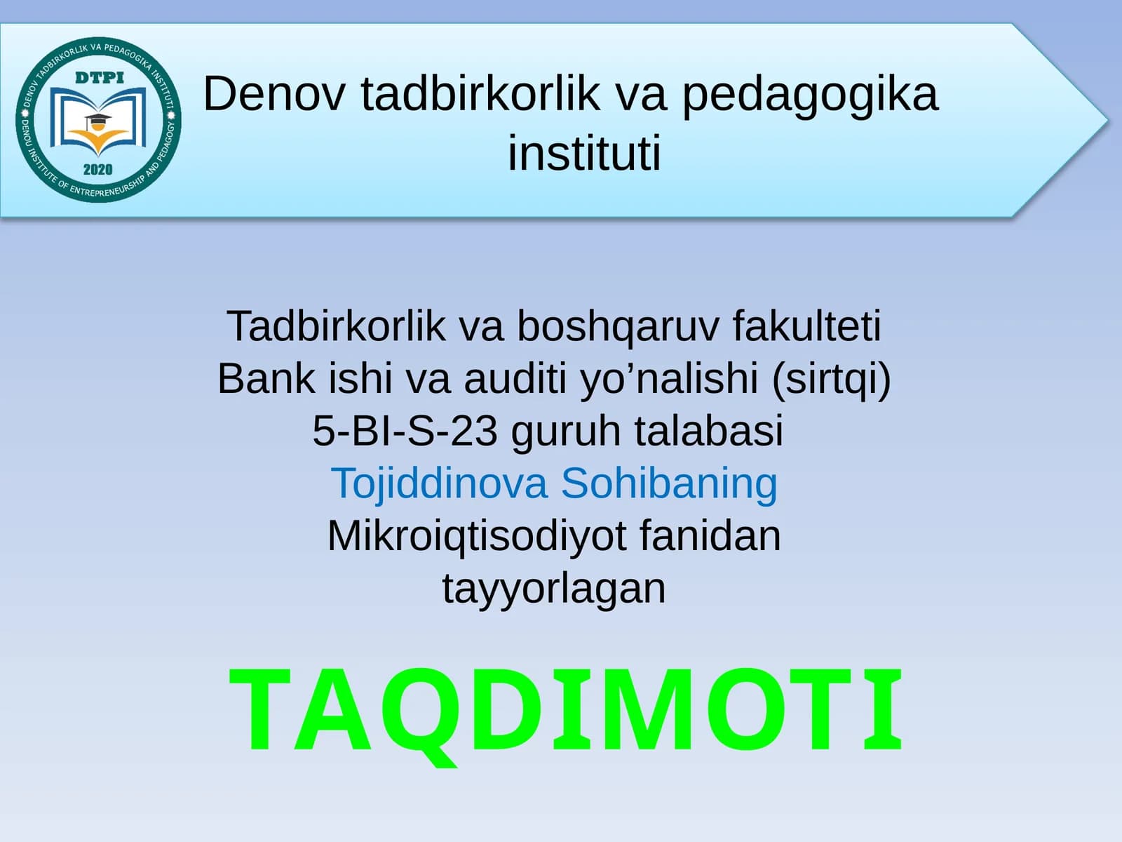NARXNI SHAKLLANTIRISH TAMOYILLARI VA DAVLAT NAZORATI