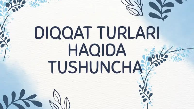 Diqqat Turlari