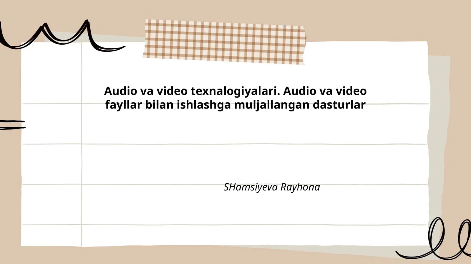 Audio va video texnalogiyalari