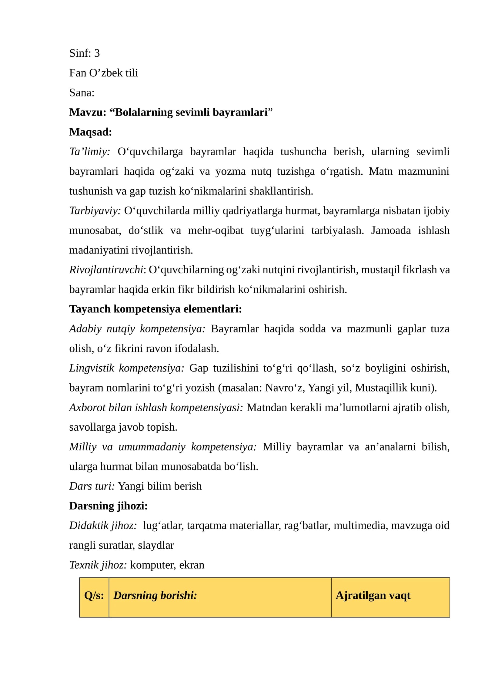 “Bolalarning sevimli bayramlari”
