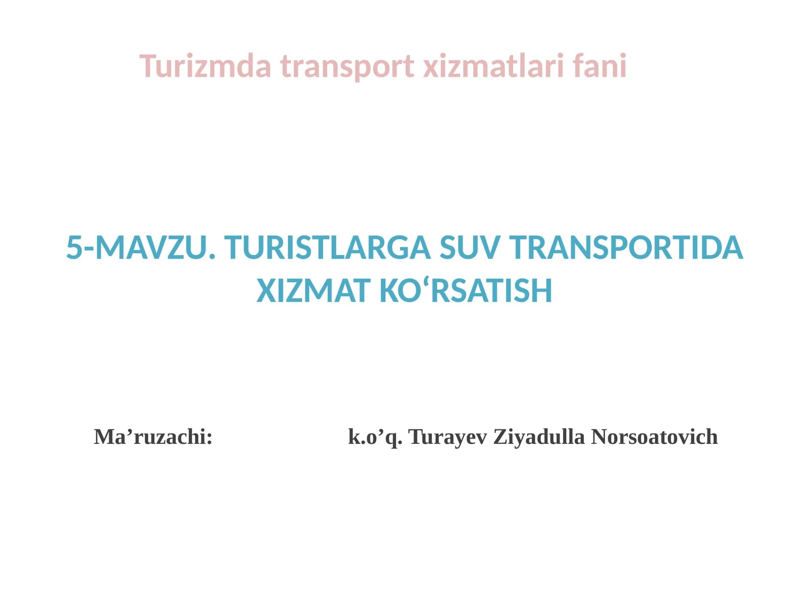 Turizmdatransportxizmatlarifani