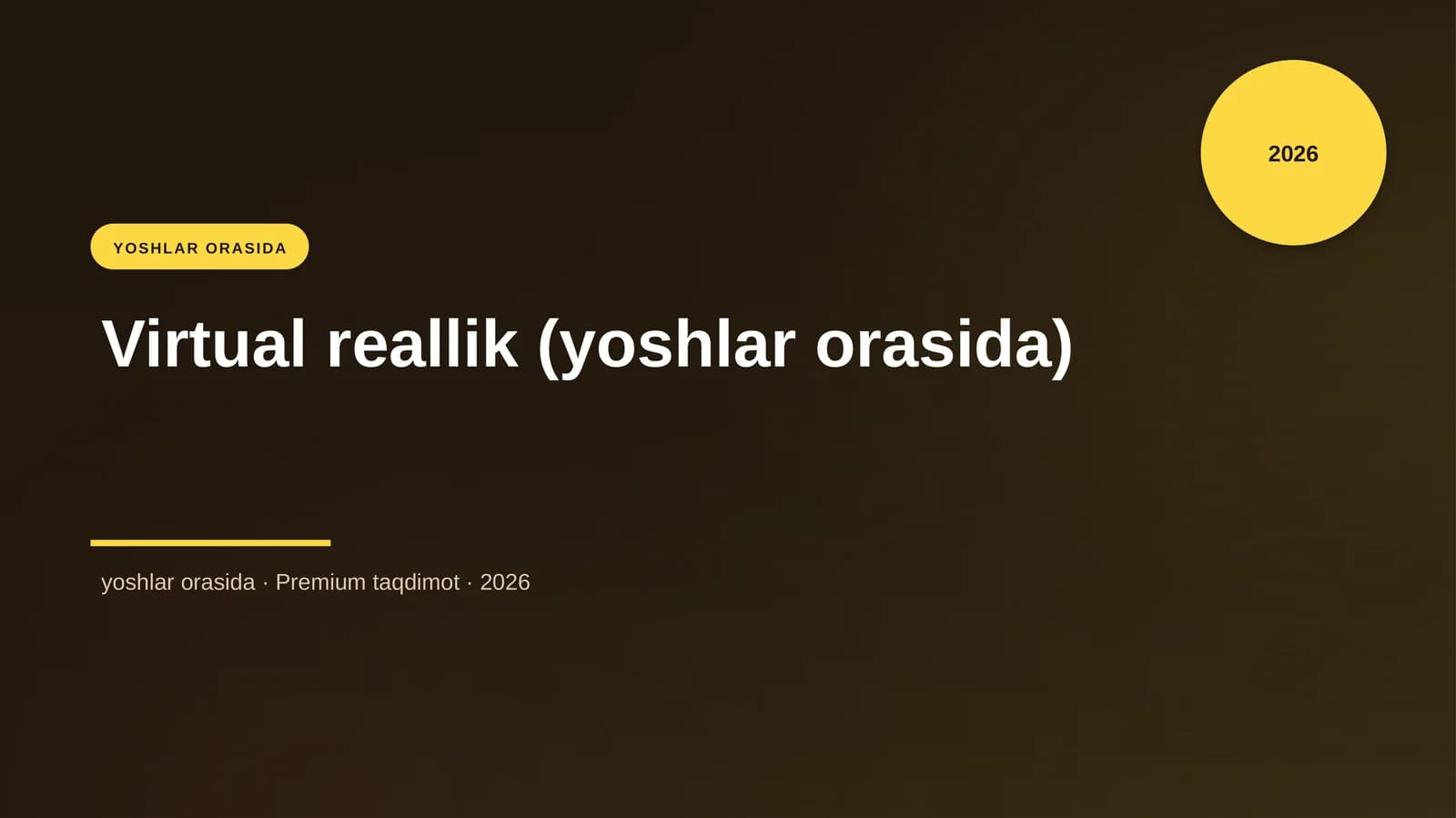 Virtual reallik (yoshlar orasida)