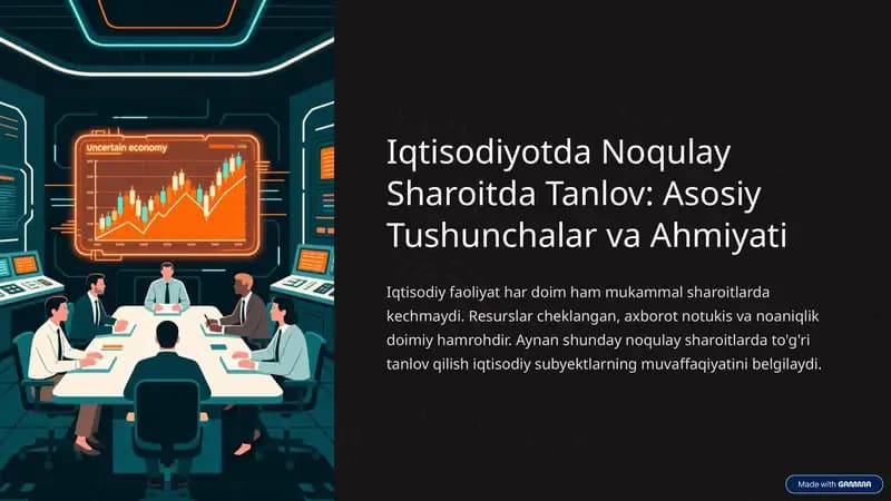 Noaniqlik sharoitda tanlov