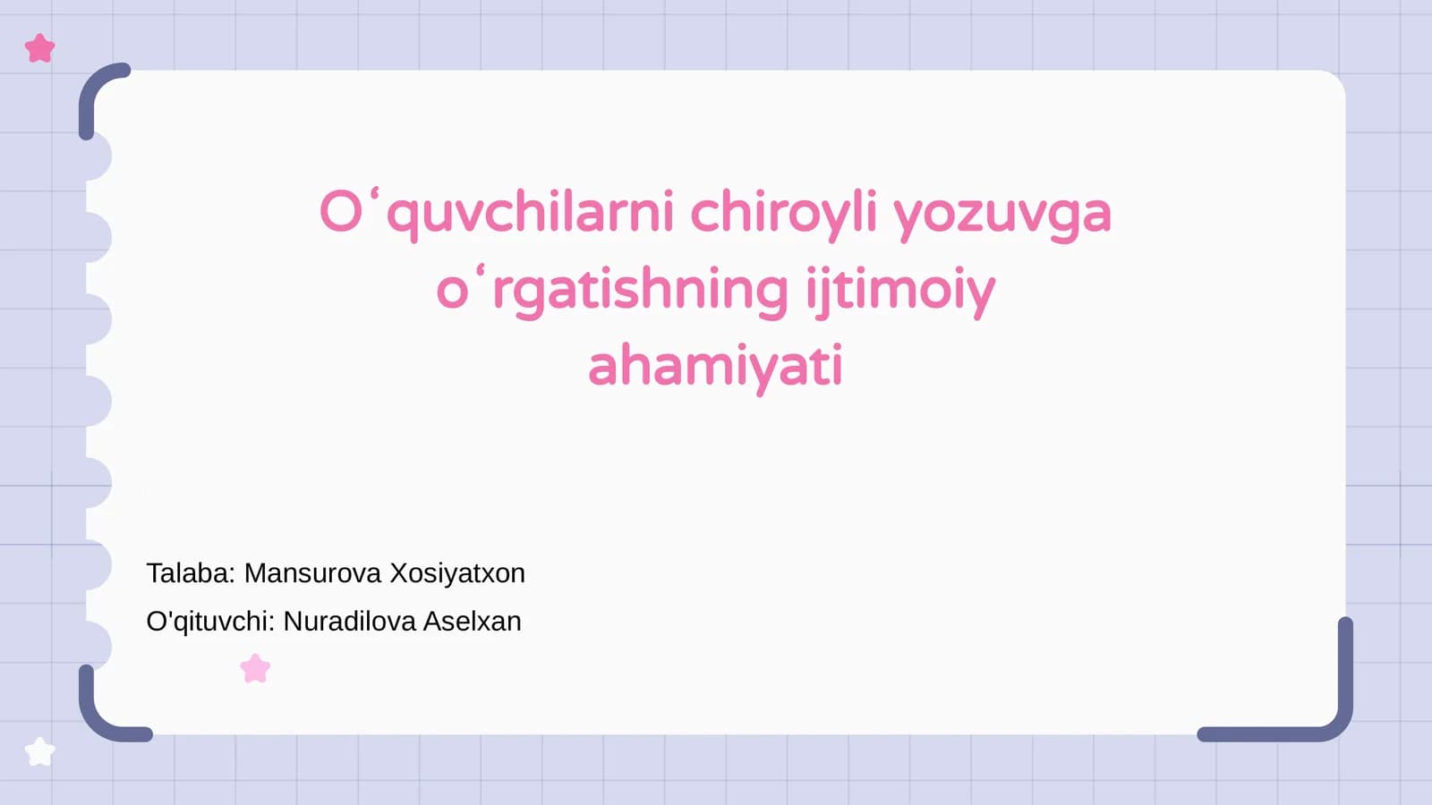 Chiroyli yozuvga o'rgatishning ijtimoiy ahamiyati