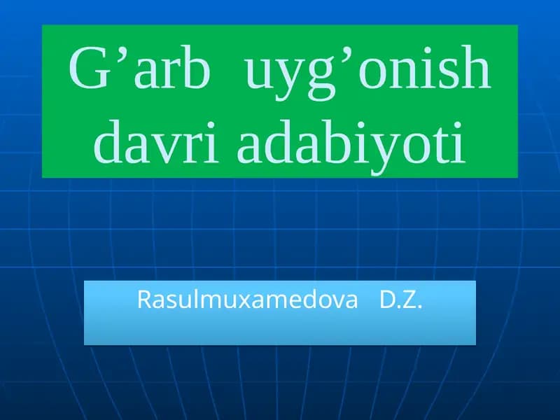 G’arbuyg’onish davri adabiyoti