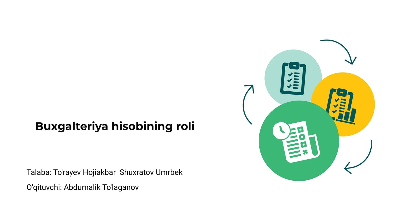 Buxgalteriya hisobining roli
